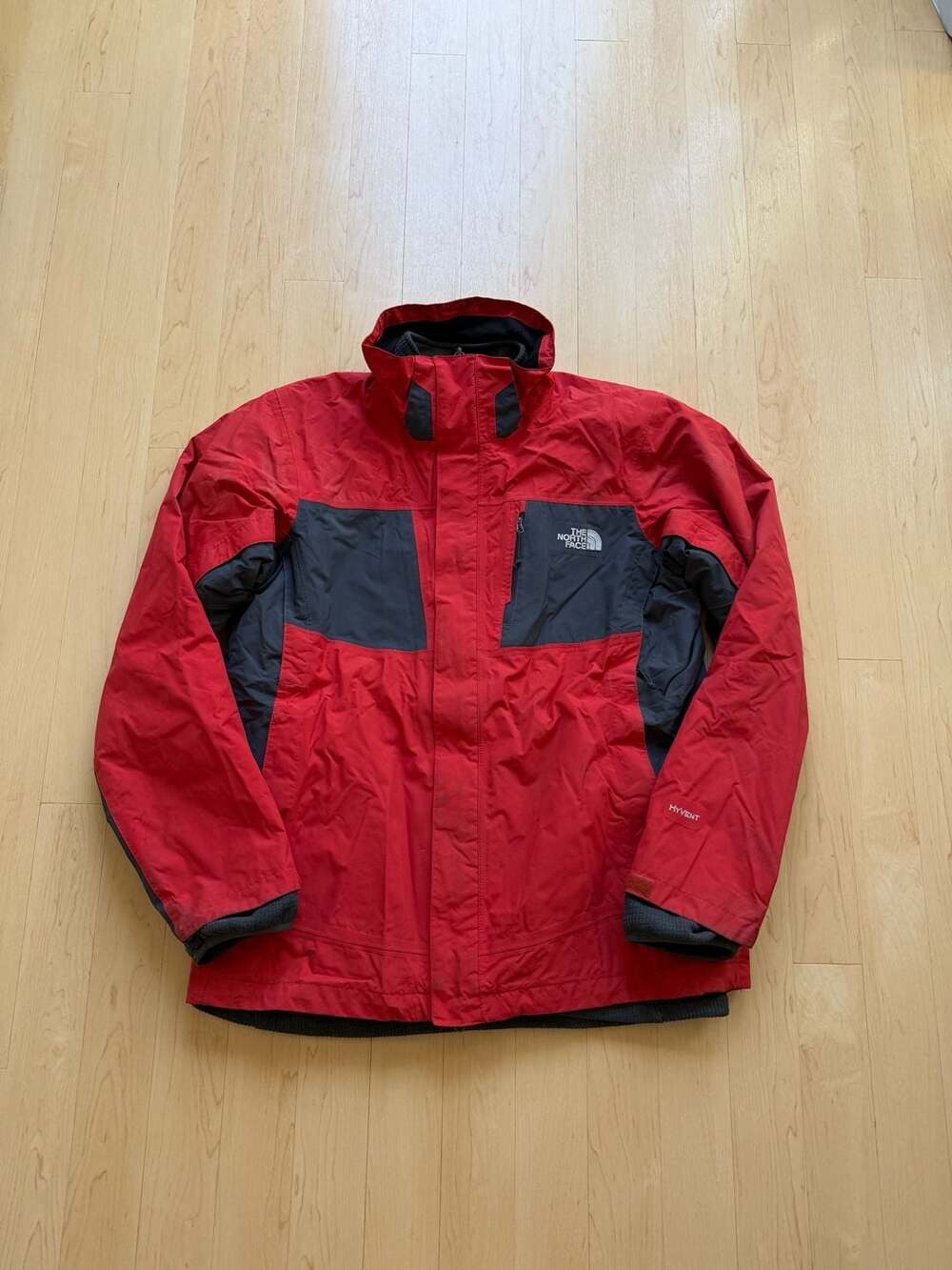 00s The North Face Hyvent Jacket Size L Red Black